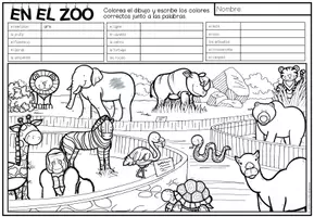 Vorschau - Arbeitsblätter - EN EL ZOO (Zoo) - Lee y colorea (Lesen und Malen) - Seite 2