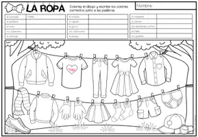 Vorschau - Arbeitsblätter - LA ROPA (Kleidung) - Lee y colorea (Lesen und Malen) - Seite 2