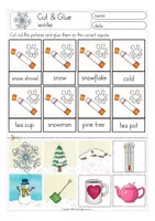 Vista previa - Unidades / Secuencias / Situaciones de Aprendizaje - winter English / Inglés cut and glue worksheets - página 3