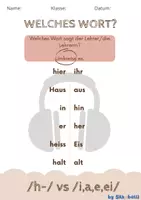 Vorschau - Arbeitsblätter - Aussprache hören DaF - Seite 1