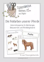Vorschau - Unterrichtsreihen - Die Fellfarben des Pferdes - Material für Reittherapie und Reitpädagogik - Deckblatt