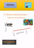 Vorschau - Präsentationen/Tafelbilder - Mathematik: Dezimalzahlen addieren und subtrahieren - Deckblatt