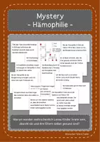 Vorschau - Arbeitsblätter - Mystery zum Thema Hämophilie (Bluterkrankheit) - Deckblatt