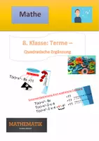Vorschau - Präsentationen/Tafelbilder - Mathematik - Terme - Extremwerte: Quadratische Ergänzung - Deckblatt