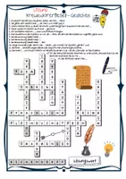 Vorschau - Arbeitsblätter - Kreuzworträtsel: Gedichte Lyrik - Spiel/ Quiz / Rätsel ab Klasse 5 - Deckblatt