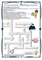 Vorschau - Arbeitsblätter - Kreuzworträtsel: Inhaltsangabe schreiben - Spiel, Quiz, Rätsel - Seite 1