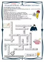 Vorschau - Arbeitsblätter - Kreuzworträtsel: Inhaltsangabe schreiben - Spiel, Quiz, Rätsel - Deckblatt