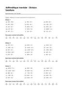 Aperçu - Feuilles d'exercices - Arithmétique mentale - Division - Exercices avec mot solution - Page 1