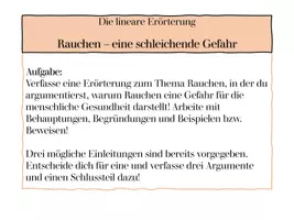 Vorschau - Arbeitsblätter - Lineare Erörterung - das Rauchen - Deckblatt