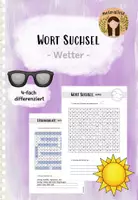Vorschau - Arbeitsblätter - Wort Suchsel: Wetter (4-fach differenziert) - Deckblatt
