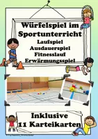 Vorschau - Stationenlernen - 11 Karteikarten Fitness Laufspiel Sport Grundschule Kartei Karten Erwärmung Ausdauer Spiel - Deckblatt