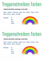 Vista previa - Hojas de trabajo - Treppenschreiben Farben "Escritura de la escalera" alemán - Portada