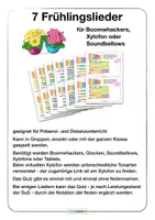 Vorschau - Arbeitsblätter - 🎶 Musik Frühlingslieder 💐Quiz für Boomwhackers Xylofon Musik Grundschule Musik Sek1 - Seite 1