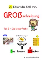 Vorschau - Fördermaterial/Inklusion - Erklärvideo 24: Großschreibung, Teil 3 - Deckblatt