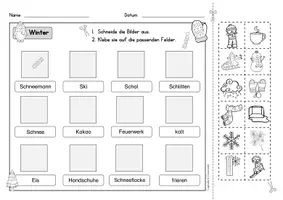 Aperçu - Feuilles d'exercices - Allemand - Feuilles d'exercices sur le thème de l'Hiver (Winter) - Deutsch Worksheets - Page 2