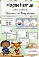 Vorschau - Stationenlernen - 8. Stunde: Stationsarbeit - Magnetismus - Deckblatt