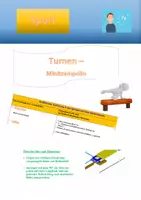 Vorschau - Stundenentwürfe - Turnen 1: Einführung Minitrampolin - Deckblatt