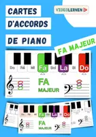 Aperçu - Fiches - La musique 🎶 FA MAJEUR Cartes d'accords de piano 🎹 Les accords de piano apprendre Les accords de base au piano - Page de couverture