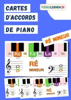 Aperçu - Fiches - La musique 🎶 RÉ MINEUR Cartes d'accords de piano 🎹 Les accords de piano apprendre Les accords de base au piano - Page de couverture