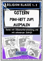 Vorschau - Unterrichtsreihen - Die Ostergeschichte - Mini-Heft zum Ausmalen für Klasse 1 und 2 - Religion Grundschule - Deckblatt