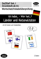Vorschau - Spiele - Schnelle Wortschatzwiederholung DaZ, Deutsch als Zielsprache/Fremdsprache: Ich habe wer hat - Länder - Deckblatt