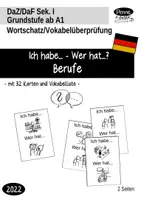 Vorschau - Spiele - Schnelle Wortschatzwiederholung DaZ, Deutsch als Fremdsprache - Ich habe wer hat Berufe - Deckblatt