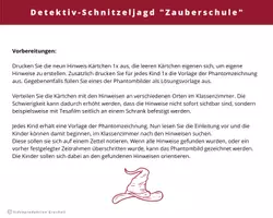 Vorschau - Stundenentwürfe - Detektiv-Schnitzeljagd, Detektiv-Spiel "Zauberschule" - Seite 1