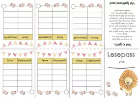 Vorschau - Anderer Materialtyp - Lesepass für die Löwenklasse - Seite 1