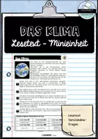 Vorschau - Unterrichtsreihen - Das Klima - Lesetext - Deckblatt