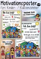 Aperçu - Matériel pour travaux manuels / dessin - Motivationsposter / Affirmationen / Mutmacher - DaF DaZ - Page de couverture