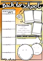 Vorschau - Mal- und Bastelvorlagen - Back to school - Arbeitsblatt für das neue Schuljahr - Deckblatt
