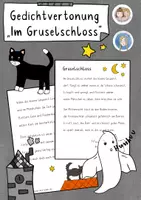 Vorschau - Stundenentwürfe - Gedichtvertonung Gruselschloss, Textvertonung, Wörter vertonen, Musik Praxis - Deckblatt
