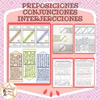 Vista previa - Hojas de trabajo - PREPOSICIONES, CONJUNCIONES E INTERJECCIONES - Portada