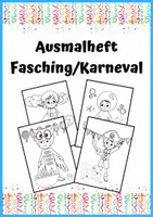 Vorschau - Mal- und Bastelvorlagen - Ausmalheft Karneval/Fasching - Deckblatt