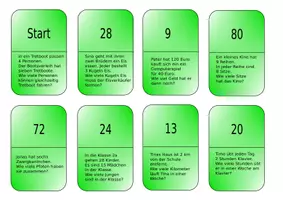 Vorschau - Spiele - 5x "Ich habe... wer hat..?" Spiel Kopfrechnen, Lesespiele Mathematik Klasse 2 - Seite 1