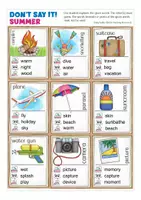 Aperçu - Jeux - summer English / Anglais Don't say it (weather, food, activities...) - Page 2