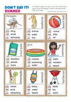 Aperçu - Jeux - summer English / Anglais Don't say it (weather, food, activities...) - Page 3