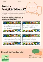 Vorschau - Spiele - DaF/DaZ - Wenn- Sätze A2 Fragekarten - 21 Fragen (du+Sie) - Deckblatt