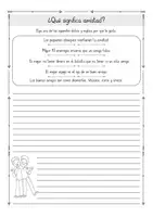 Vista previa - Unidades / Secuencias / Situaciones de Aprendizaje - AMISTAD hojas de trabajo / escritura creativa Español - página 1