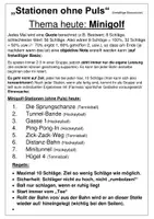 Vorschau - Stationenlernen - Stationen ohne Puls 2.0 (Minigolf) - Deckblatt