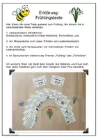 Vorschau - Stationenlernen - Texte Diktate Frühling Wissen Lesen Grundschule Klasse 2-4 Karteikarten - Seite 1