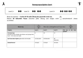 Vorschau - Aufgabenkarten - Bewegungsaufgaben Fitness - Sportunterricht - Deckblatt