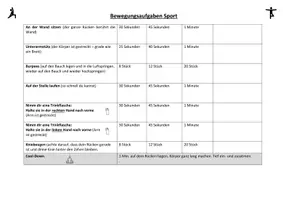 Vorschau - Aufgabenkarten - Bewegungsaufgaben Fitness - Sportunterricht - Seite 1