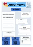 Vista previa - Hojas de trabajo - Perfil de la profesión "enfermero/a de geriátrico" (alemán) - página 1
