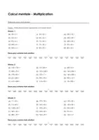 Aperçu - Feuilles d'exercices - Arithmétique mentale - Multiplication - différentes feuilles d'exercices, jeux et fiches - Page 1