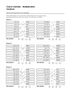 Aperçu - Feuilles d'exercices - Arithmétique mentale - Multiplication - Exercices d'association avec des lignes - Page 1