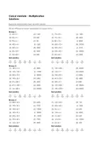 Aperçu - Feuilles d'exercices - Arithmétique mentale - Multiplication - Exercices d'association avec les mots solution - Page 1