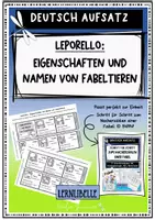 Vorschau - Arbeitsblätter - Leporello - Eigenschaften und Namen von Fabeltieren - Ergänzungsmaterial Aufsatz Fabel - Deckblatt