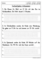 Vorschau - Arbeitsblätter - Sachaufgaben Zeitspannen Mathe 2.Klasse - Seite 3