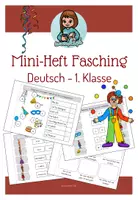 Vorschau - Arbeitsblätter - Mini-Heft Fasching – Deutsch 1. Klasse - Deckblatt